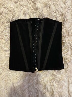 Black Strapless Corset Waist Trainer Top